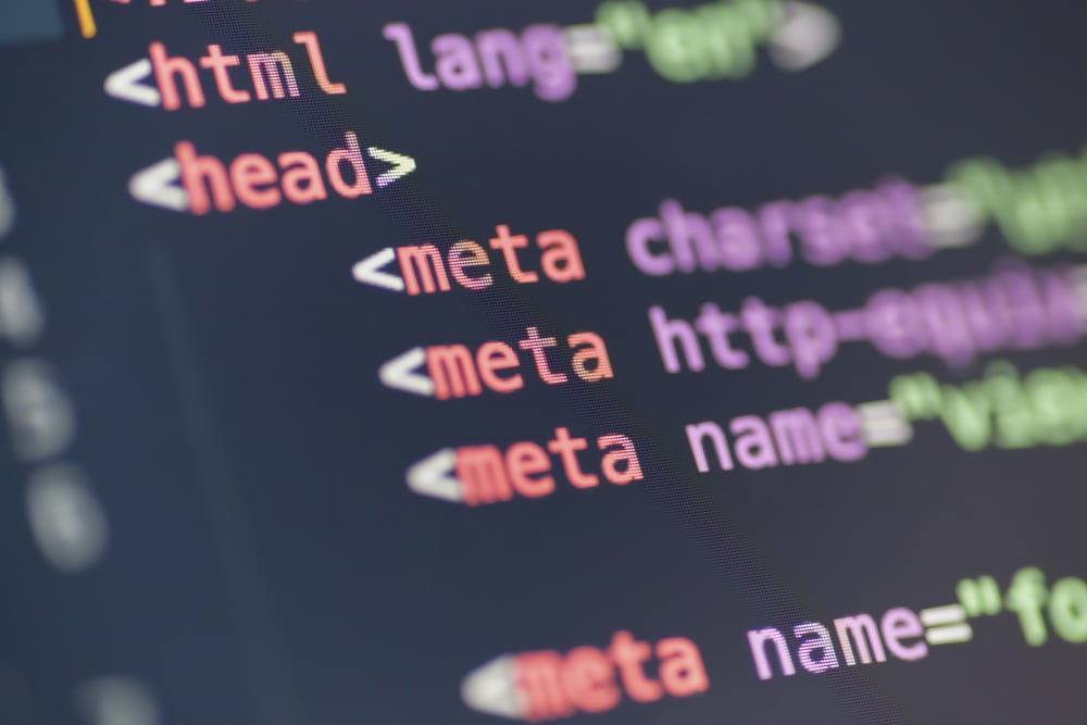 HTML code on screen