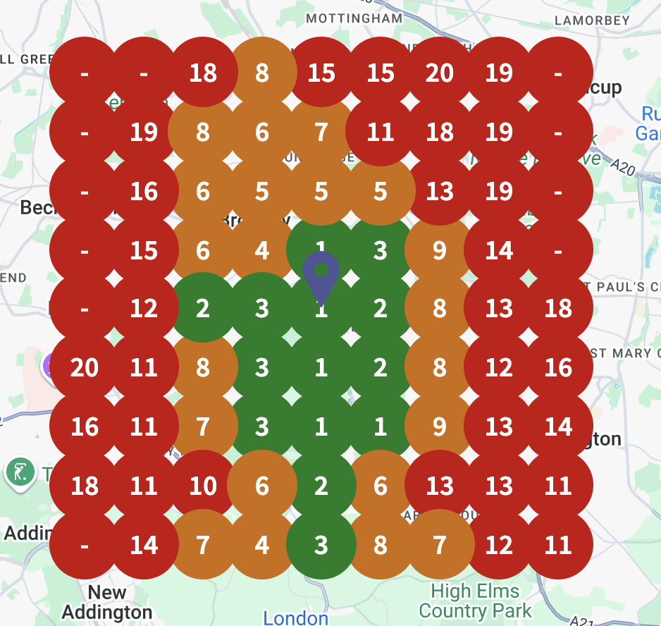 Local search grid